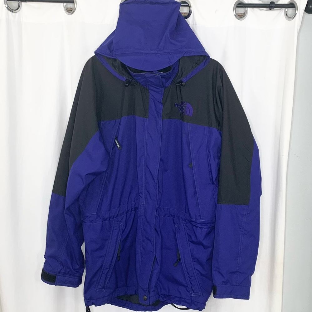 The North Face Womens Size Large Black and Aztec Blue Jacket Great Condition